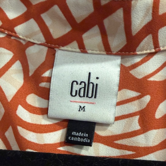CAbi Women's navy Floral and Orange Patterned Blouses - Picture 2 of 6